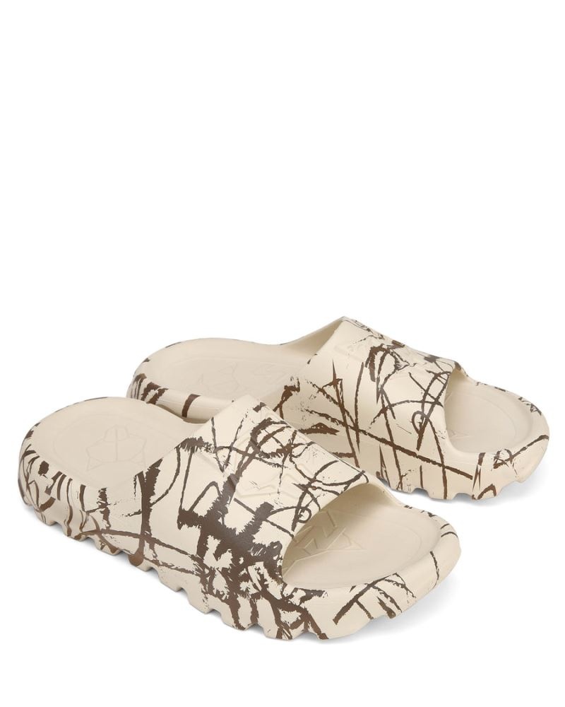 White Naked Wolfe Tommy Stone Graffiti Men's Slides | RIYADH 658BQMCIE