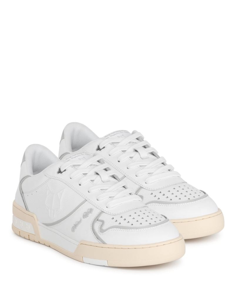 White Naked Wolfe Transmission Leather Men's Sneakers | RIYADH 324MJKDBE