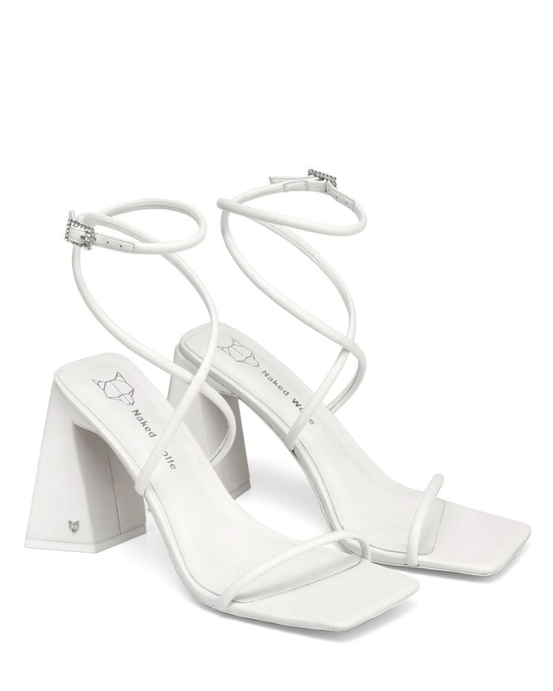 White Naked Wolfe Vergie Leather Women's Heels | RIYADH 064TZWPYF