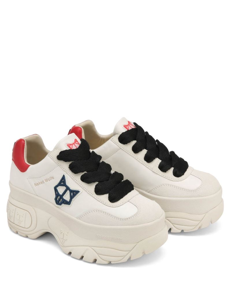 White Naked Wolfe Warrior Leather Women's Sneakers | RIYADH 465QMKDXF