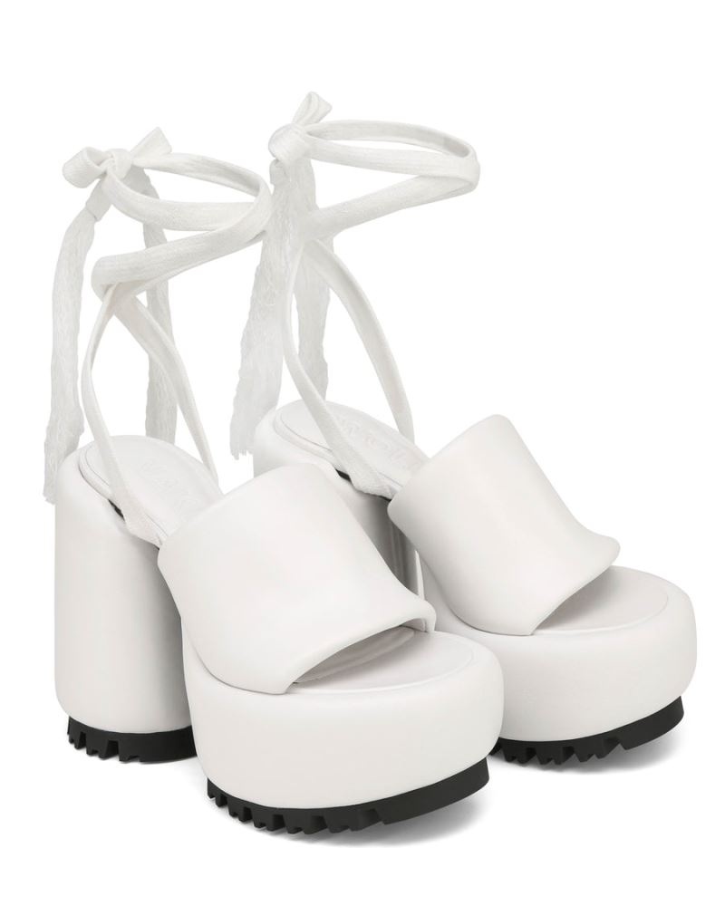 White Naked Wolfe Wonder Leather Women's Platform Sandals | RIYADH 456KHOPZU