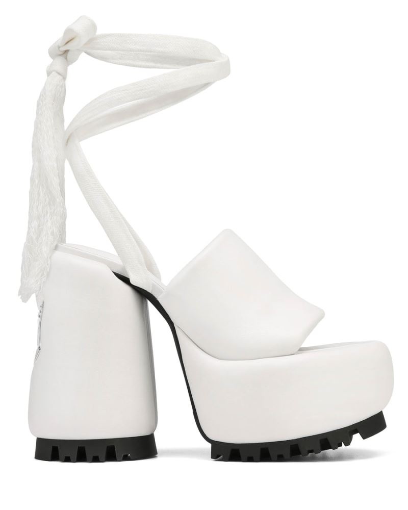 White Naked Wolfe Wonder Leather Women\'s Platform Sandals | RIYADH 456KHOPZU