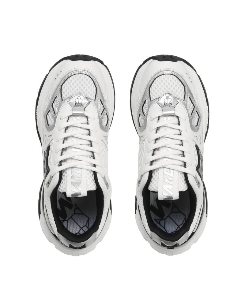 White / Silver Naked Wolfe Smash Mesh Women's Sneakers | RIYADH 685SQZJOB