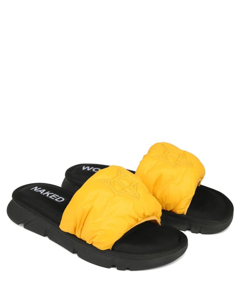 Yellow Naked Wolfe Coasting Men's Slides | RIYADH 754DVXISG