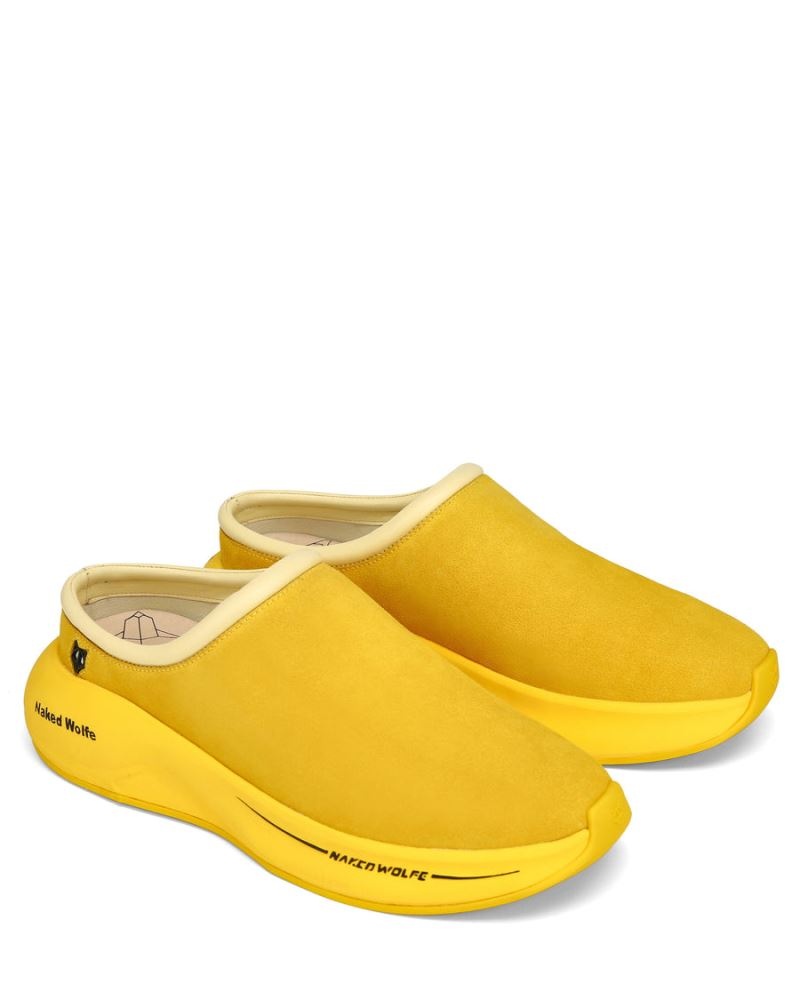 Yellow Naked Wolfe Dawn Suede Men's Slippers | RIYADH 912ERNSAX