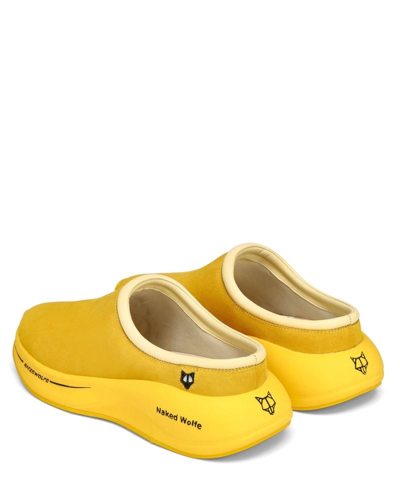 Yellow Naked Wolfe Dawn Suede Men's Slippers | RIYADH 912ERNSAX